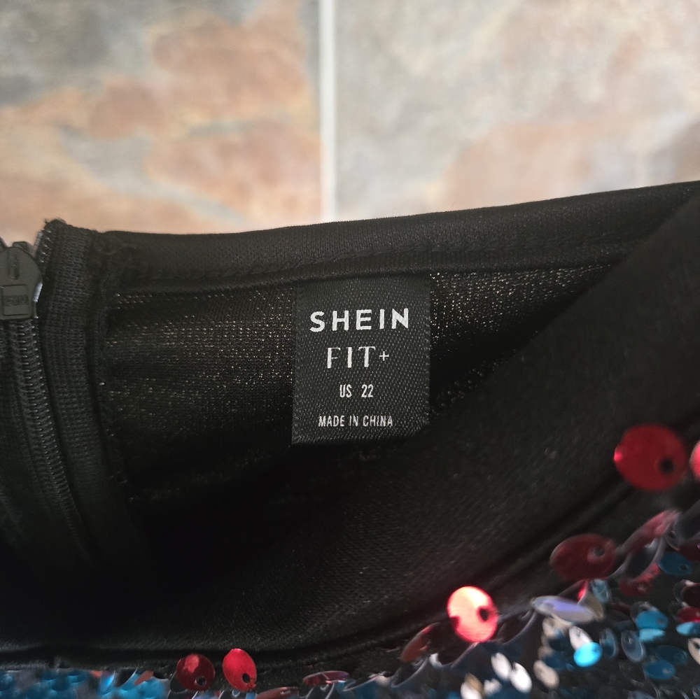Shein Multicolor Sequin Party Dress Size 22 - Picture 4 of 4
